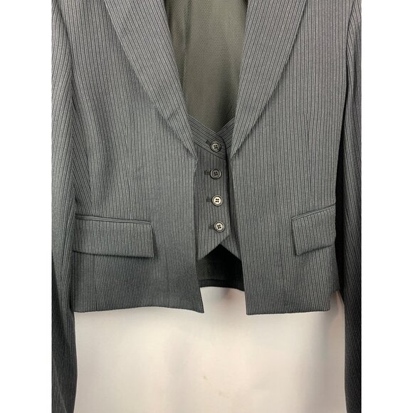 Women’s BCBG Maxazria Gray Striped Suit Set Size M and Pant Size 8 - Picture 6 of 15